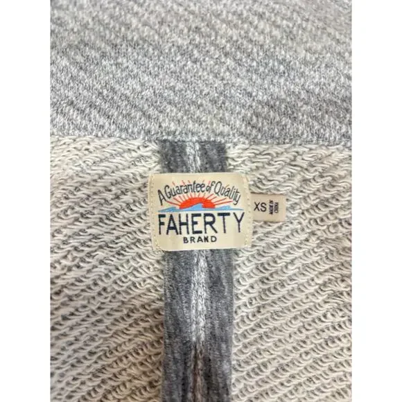 FAHERTY Gray Knit Blazer Jacket Casual Tailored Cardigan XS Excellent Condition - Picture 3 of 5